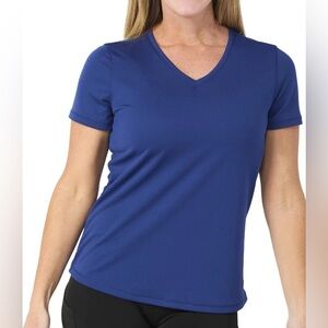 Reel Legends women’s Freeline T-Shirt v-Neck Polyester Short Sleeve size L
